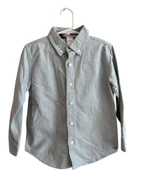 Janie and Jack Boys Button Down Shirt Size 5 Light Blue Oxford Dress Shirt